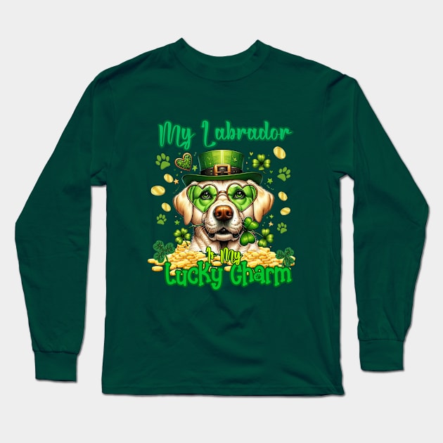 St.Patrick's Day My Labeador Is My Lucky Charm Long Sleeve T-Shirt by zsay